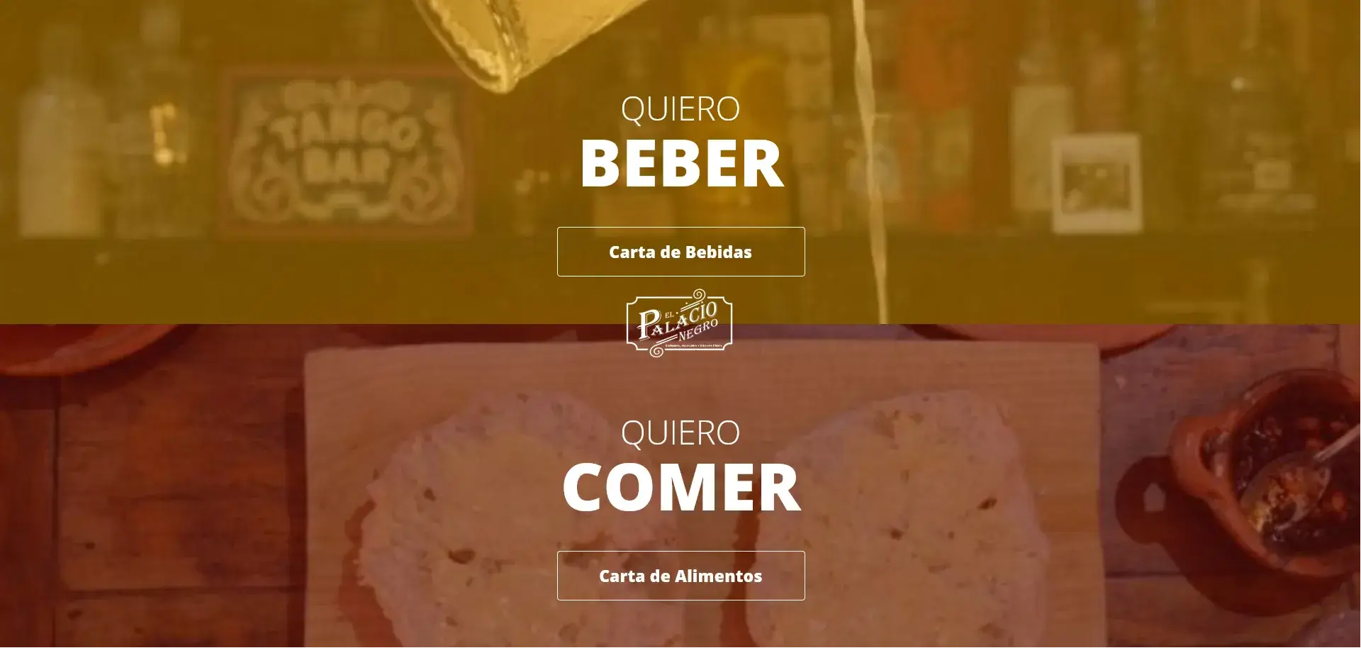 Proyecto: El Palacio Negro - Menu